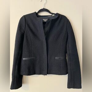 Vince Black Size 8 Textured Wool Blazer / Jacket